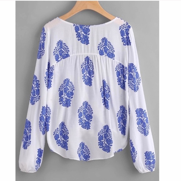 ONE LEFT!!! Boho Longsleeve Blouse💙 - Picture 3 of 3